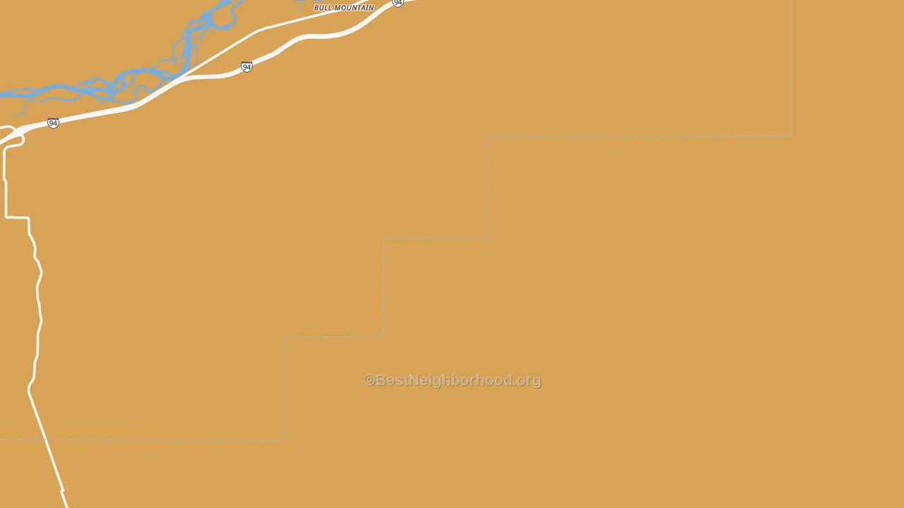 Map of the best neighborhoods in the Pompeys Pillar area, with better matches in green and worse matches in red