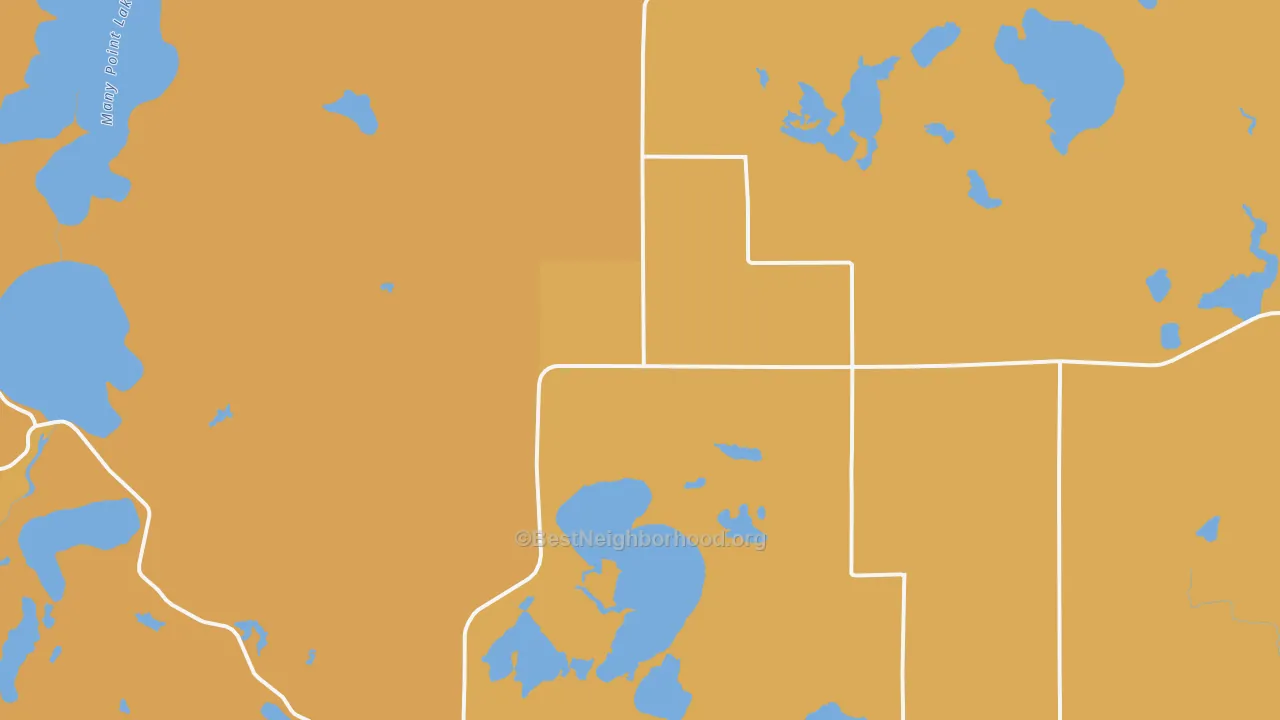 Map of the best neighborhoods in the Ponsford area, with better matches in green and worse matches in red