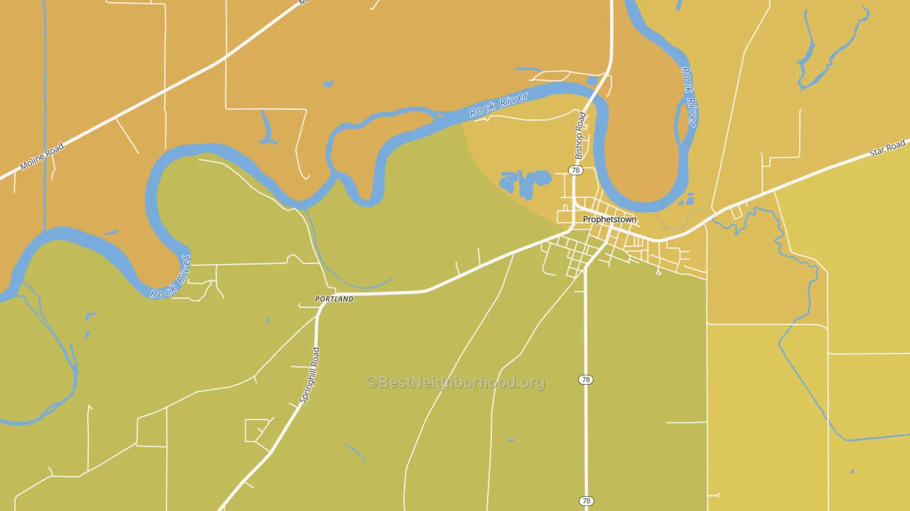 Map of the best neighborhoods in the Portland area, with better matches in green and worse matches in red