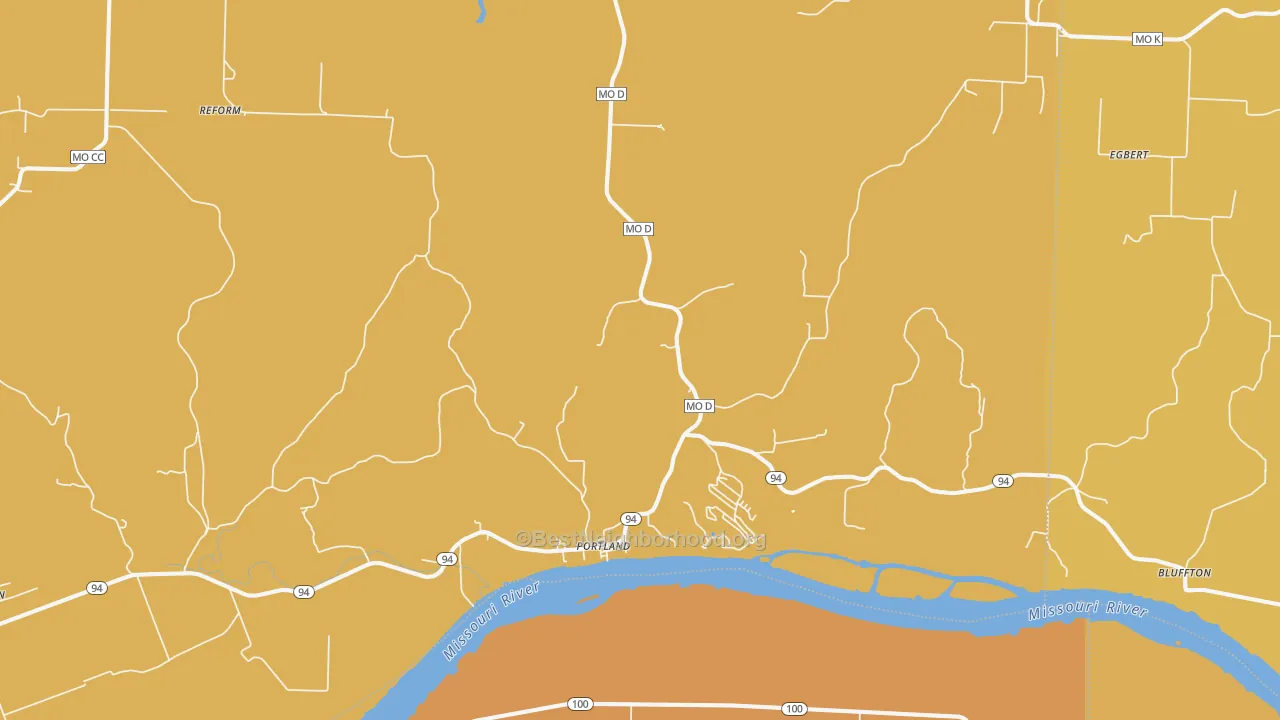 Map of the best neighborhoods in the Portland area, with better matches in green and worse matches in red