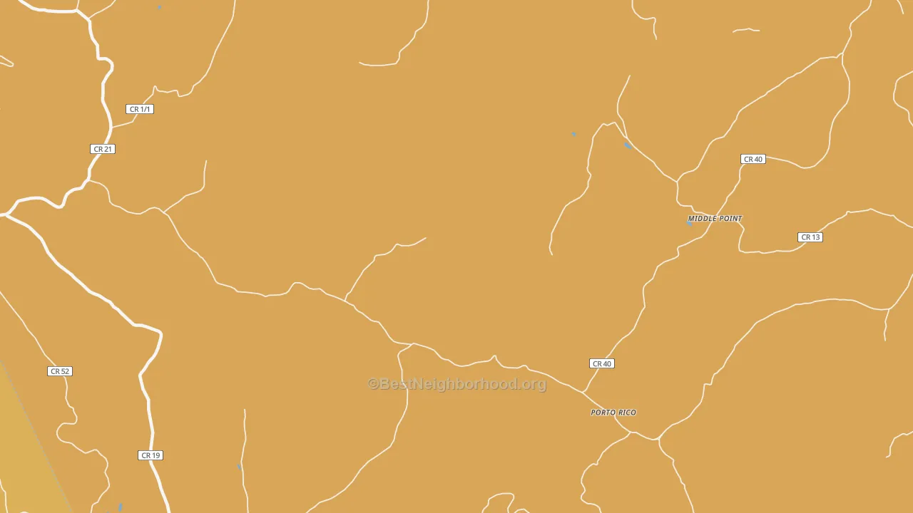 Map of the best neighborhoods in the Porto Rico area, with better matches in green and worse matches in red