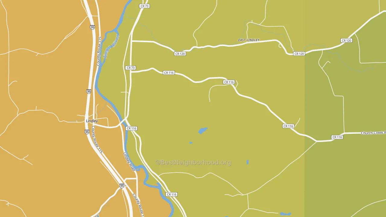 Map of the best neighborhoods in the Presho area, with better matches in green and worse matches in red