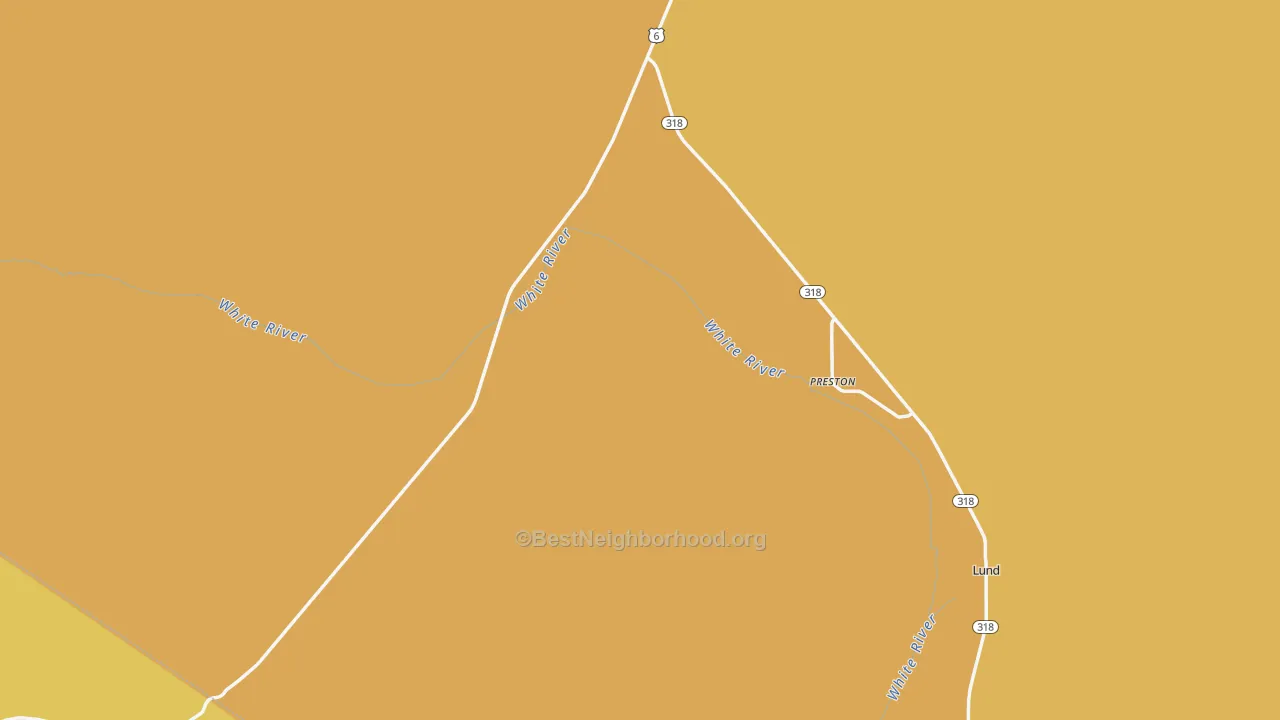 Map of the best neighborhoods in the Preston area, with better matches in green and worse matches in red