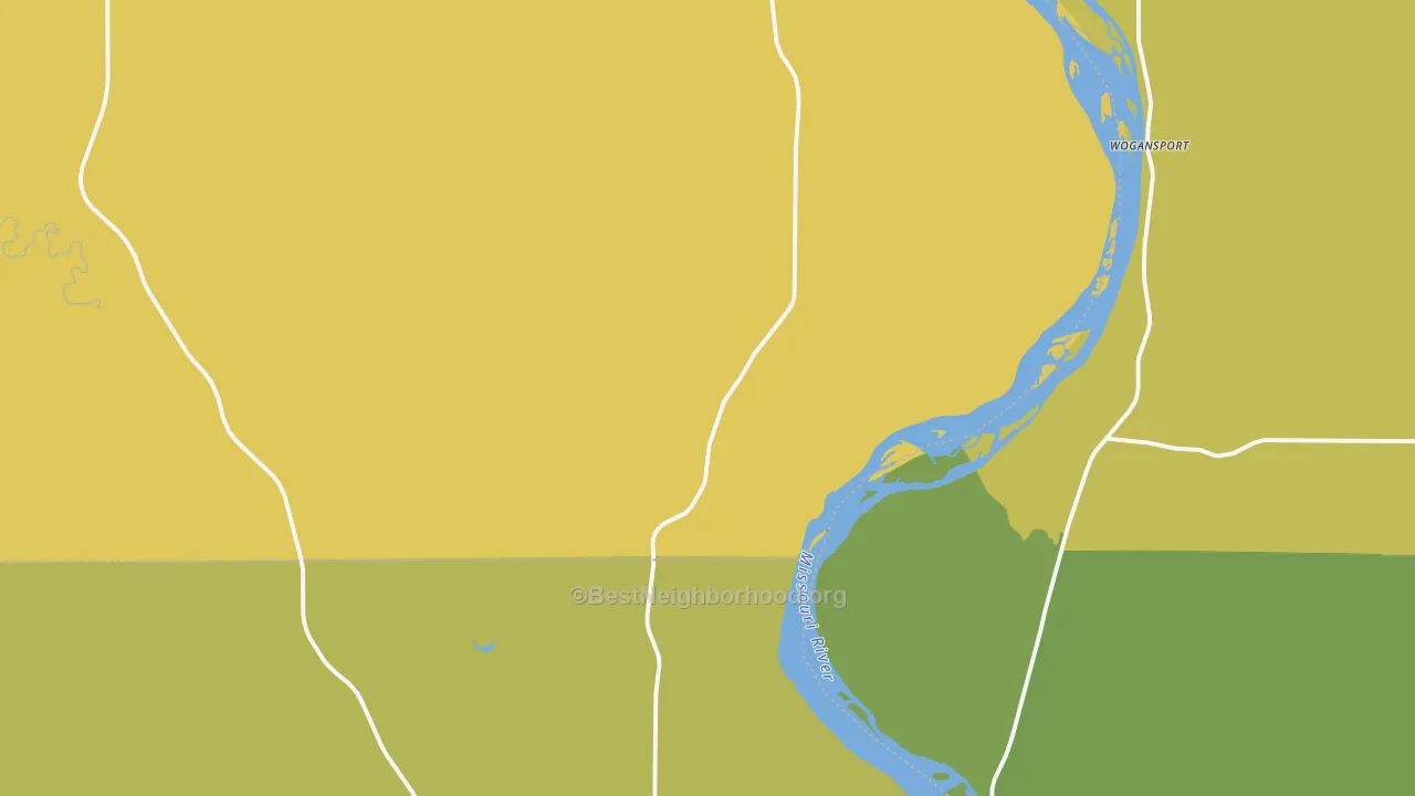 Map of the best neighborhoods in the Price area, with better matches in green and worse matches in red
