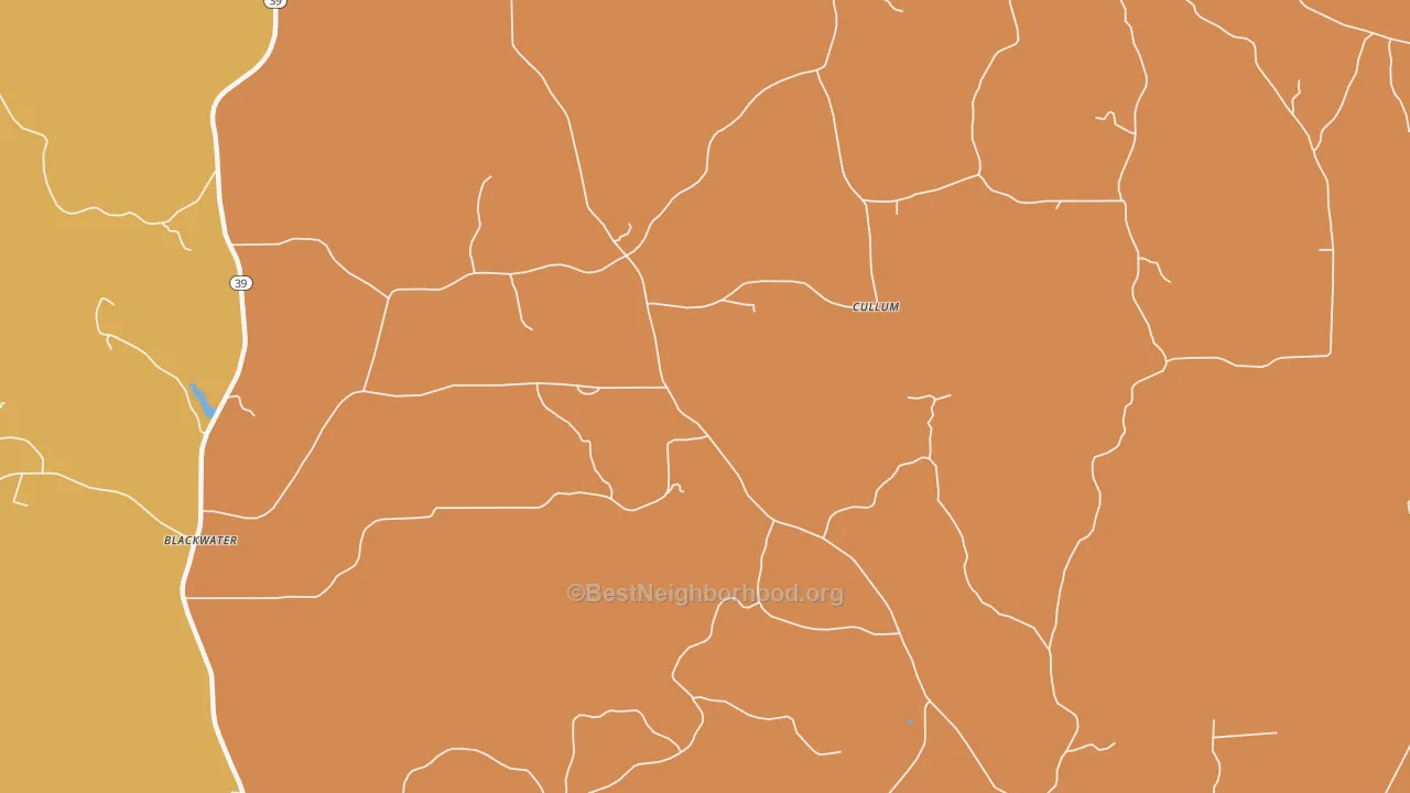 Map of the best neighborhoods in the Prismatic area, with better matches in green and worse matches in red