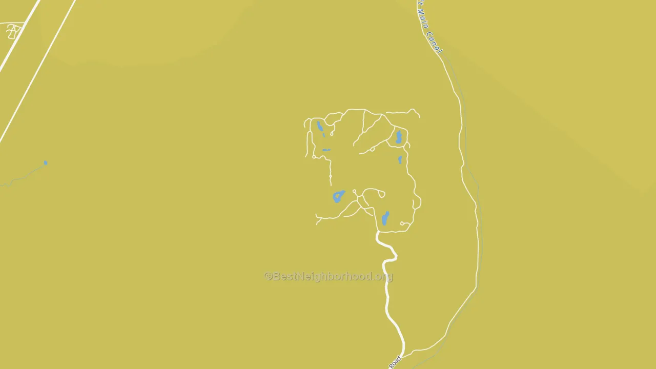 Map of the best neighborhoods in the Pronghorn area, with better matches in green and worse matches in red