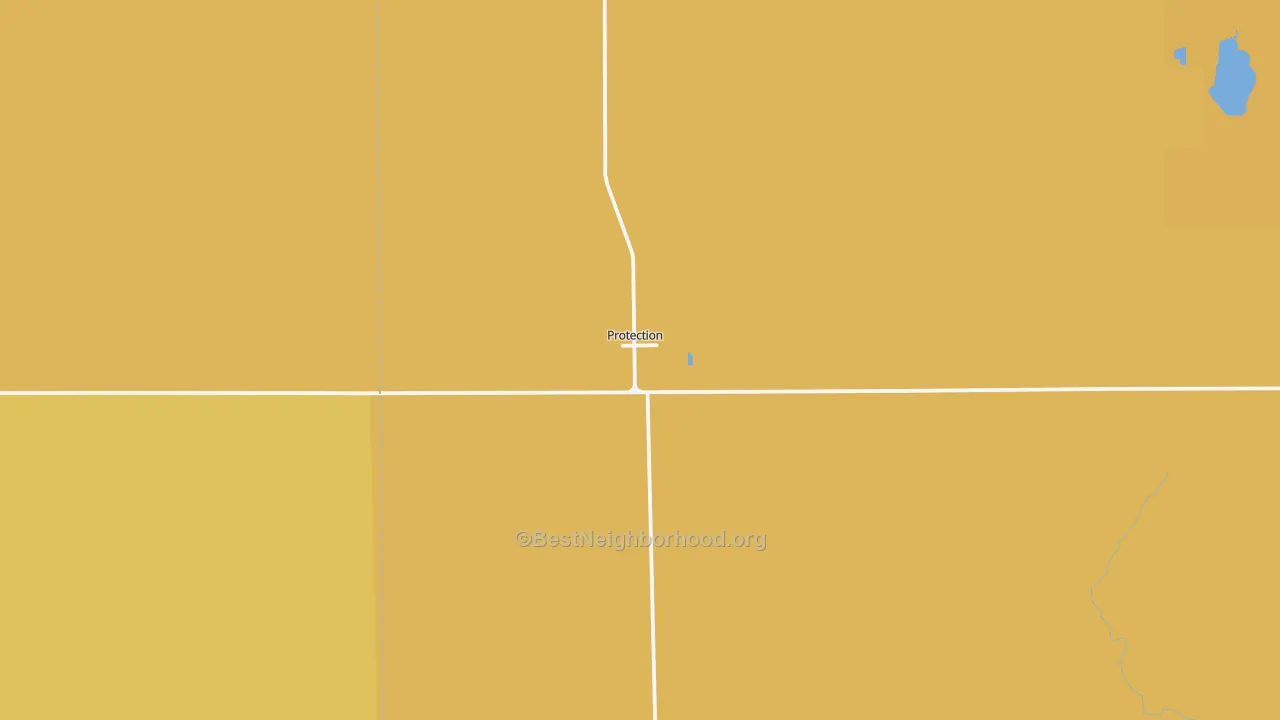 Map of the best neighborhoods in the Protection area, with better matches in green and worse matches in red