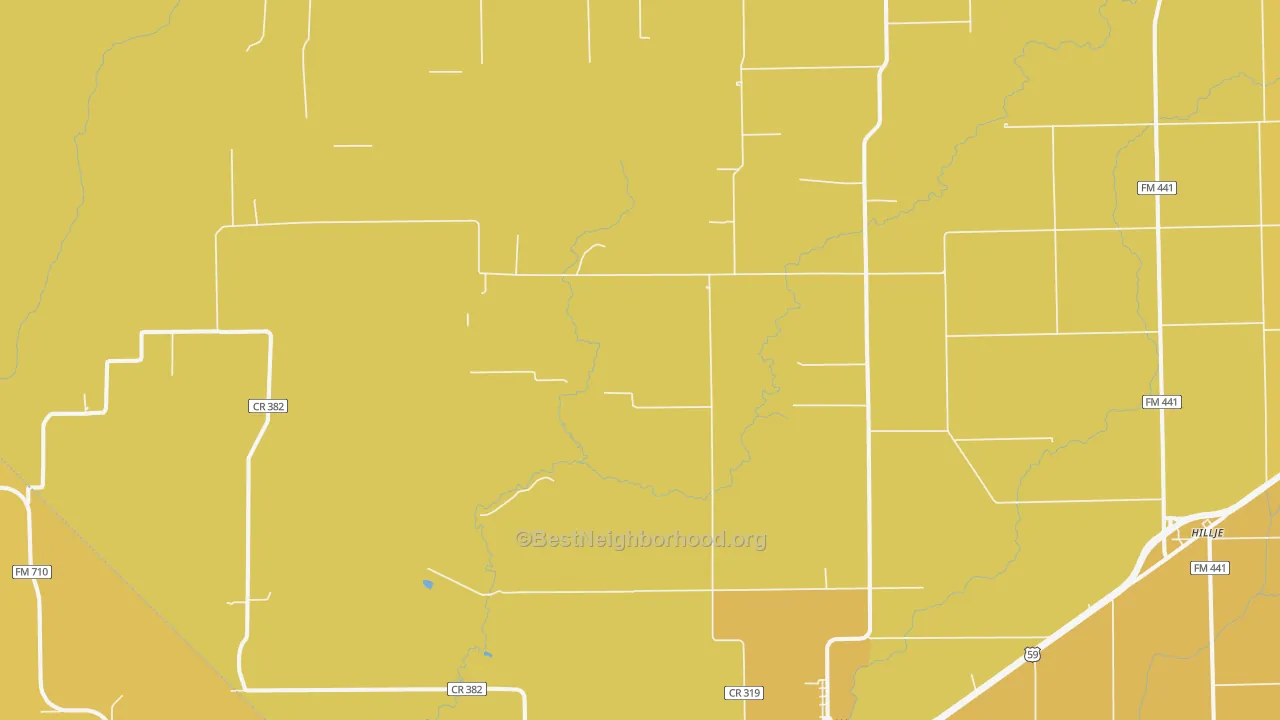 Map of the best neighborhoods in the Provident City area, with better matches in green and worse matches in red