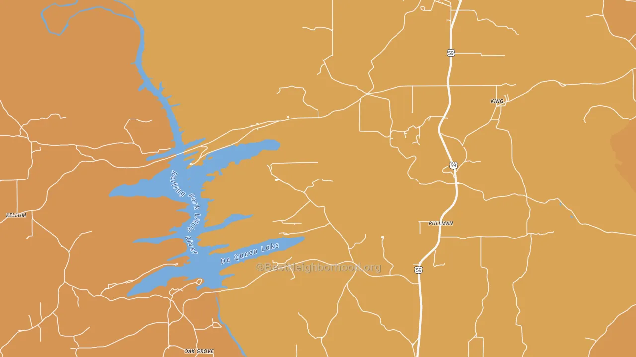Map of the best neighborhoods in the Pullman area, with better matches in green and worse matches in red