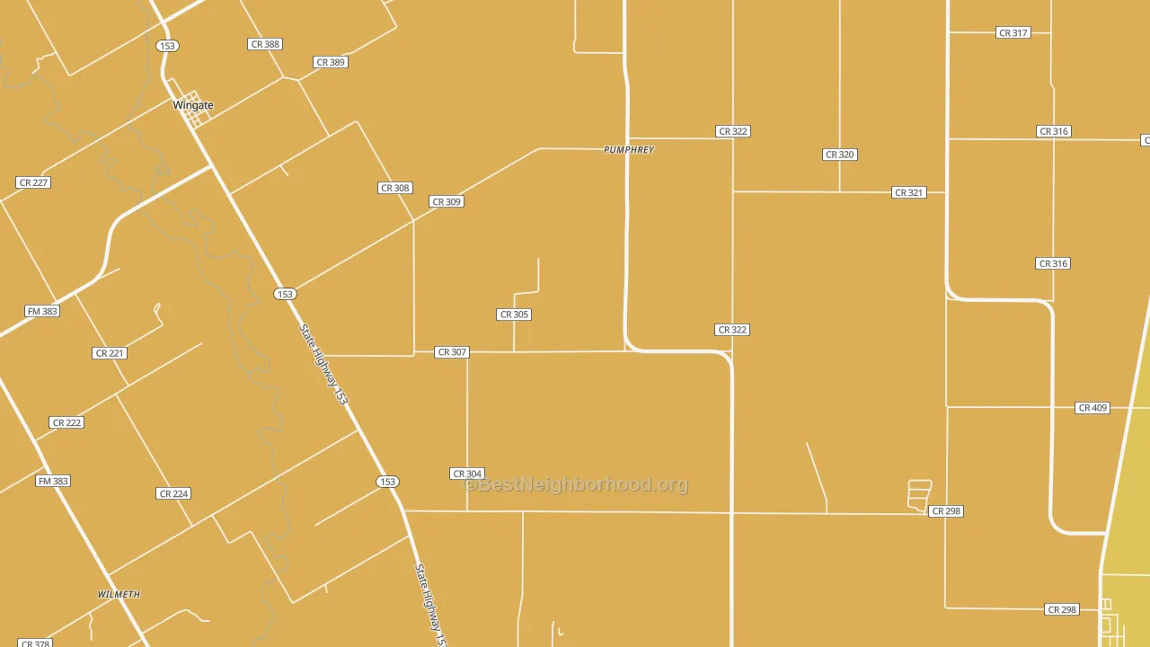 Map of the best neighborhoods in the Pumphrey area, with better matches in green and worse matches in red