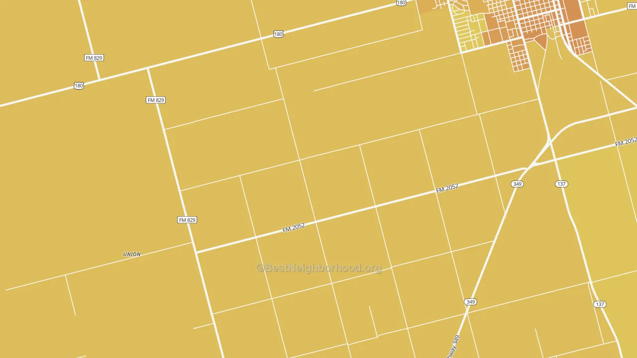Map of the best neighborhoods in the Punkin Center area, with better matches in green and worse matches in red