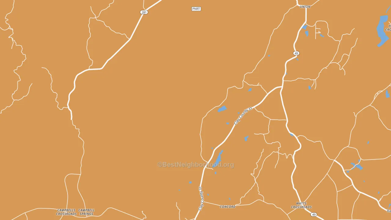 Map of the best neighborhoods in the Pyriton area, with better matches in green and worse matches in red