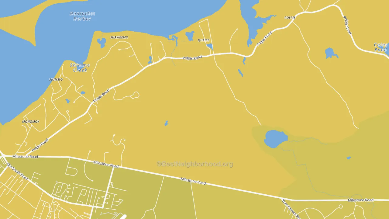 Map of the best neighborhoods in the Quaise area, with better matches in green and worse matches in red