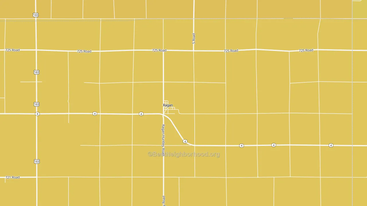 Map of the best neighborhoods in the Ragan area, with better matches in green and worse matches in red