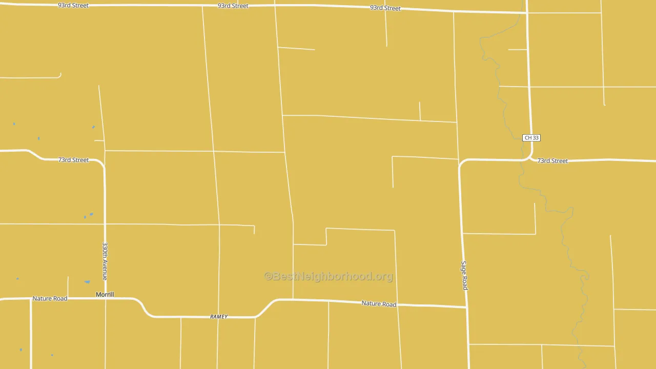 Map of the best neighborhoods in the Ramey area, with better matches in green and worse matches in red
