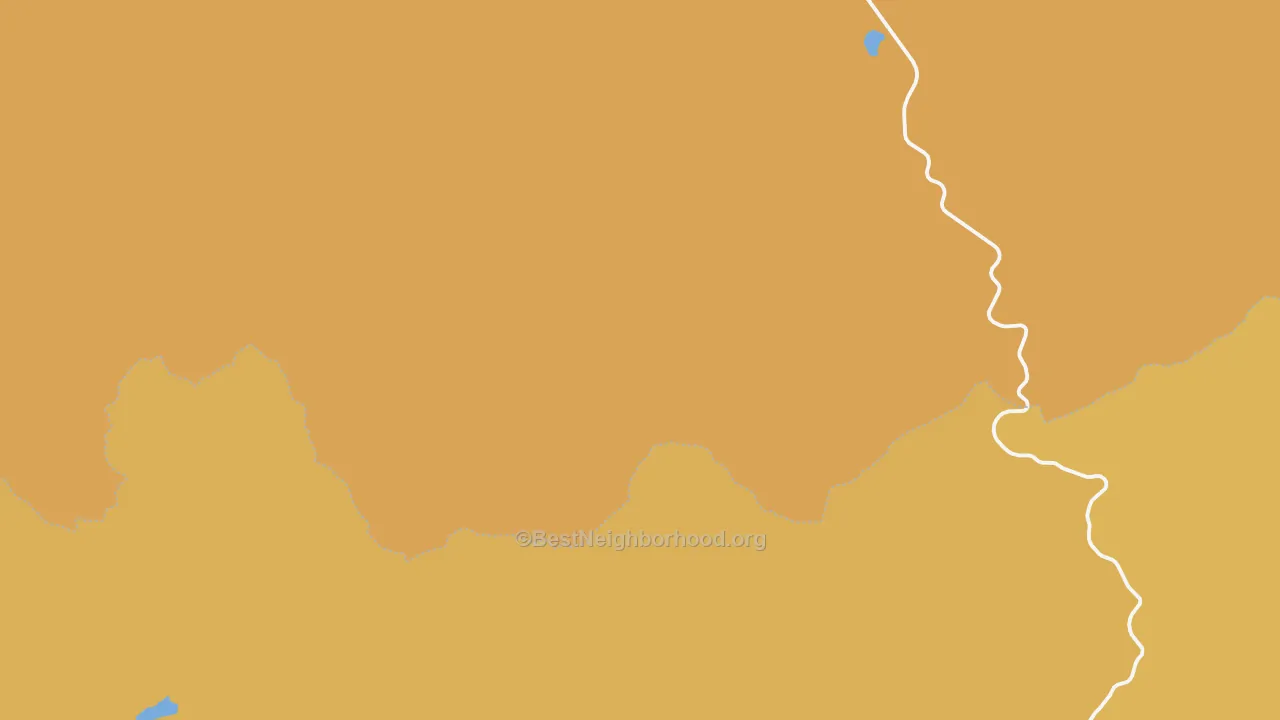 Map of the best neighborhoods in the Rand area, with better matches in green and worse matches in red