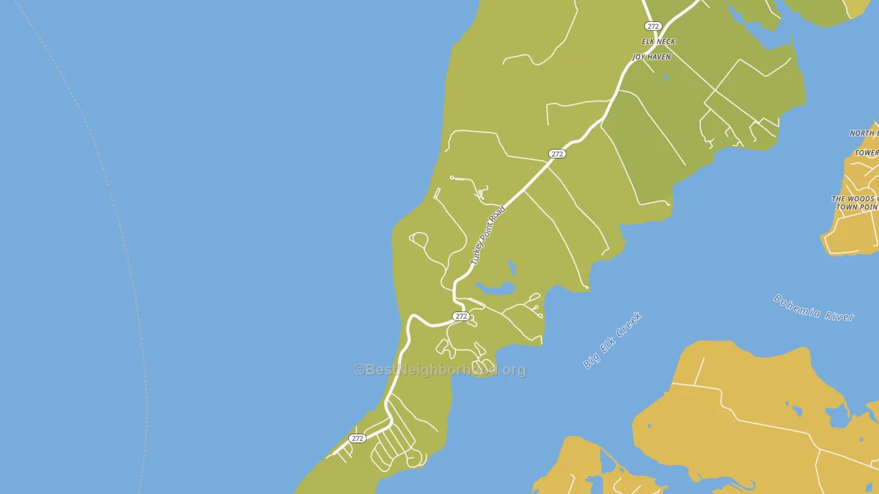 Map of the best neighborhoods in the Red Point area, with better matches in green and worse matches in red