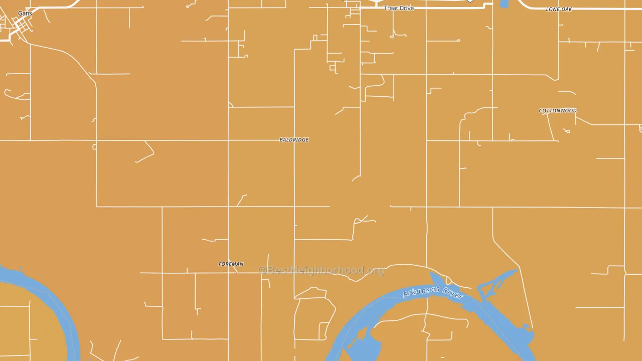 Map of the best neighborhoods in the Redland area, with better matches in green and worse matches in red