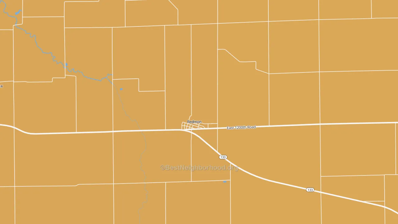 Map of the best neighborhoods in the Redmon area, with better matches in green and worse matches in red