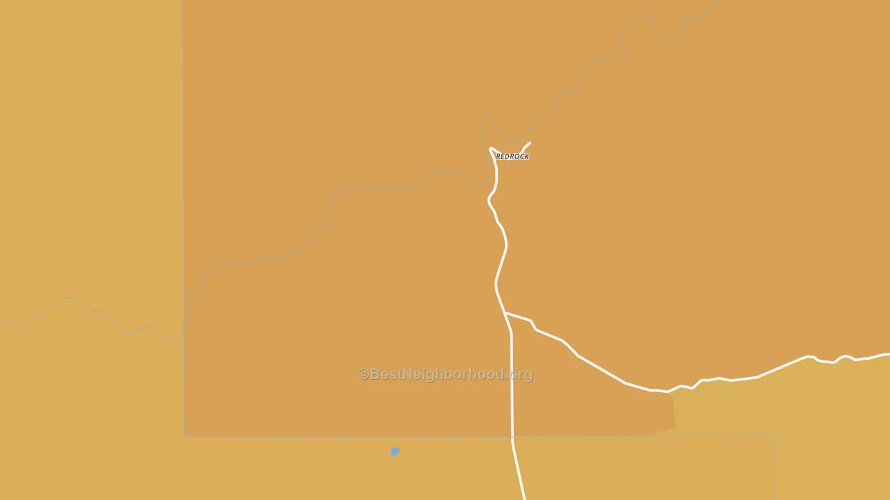 Map of the best neighborhoods in the Redrock area, with better matches in green and worse matches in red