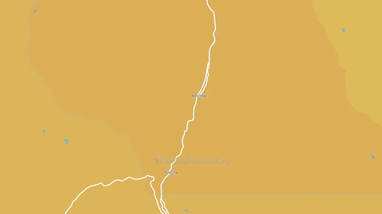Map of the best neighborhoods in the Redstone area, with better matches in green and worse matches in red
