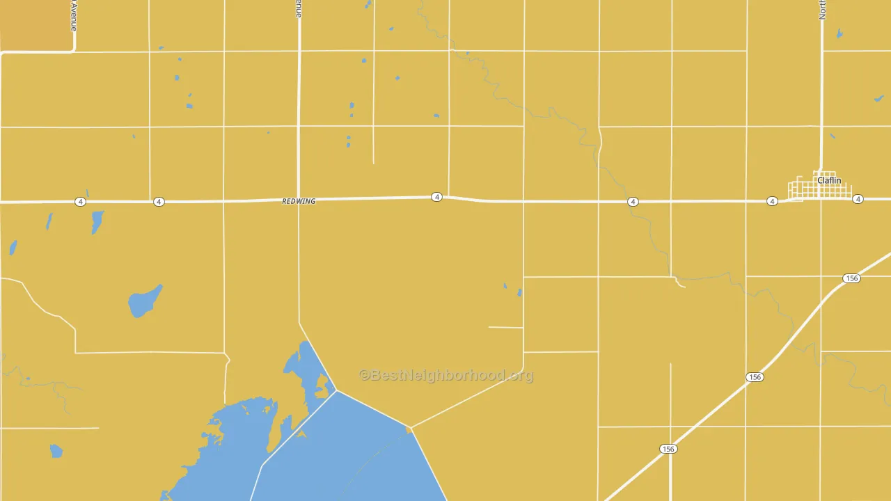 Map of the best neighborhoods in the Redwing area, with better matches in green and worse matches in red