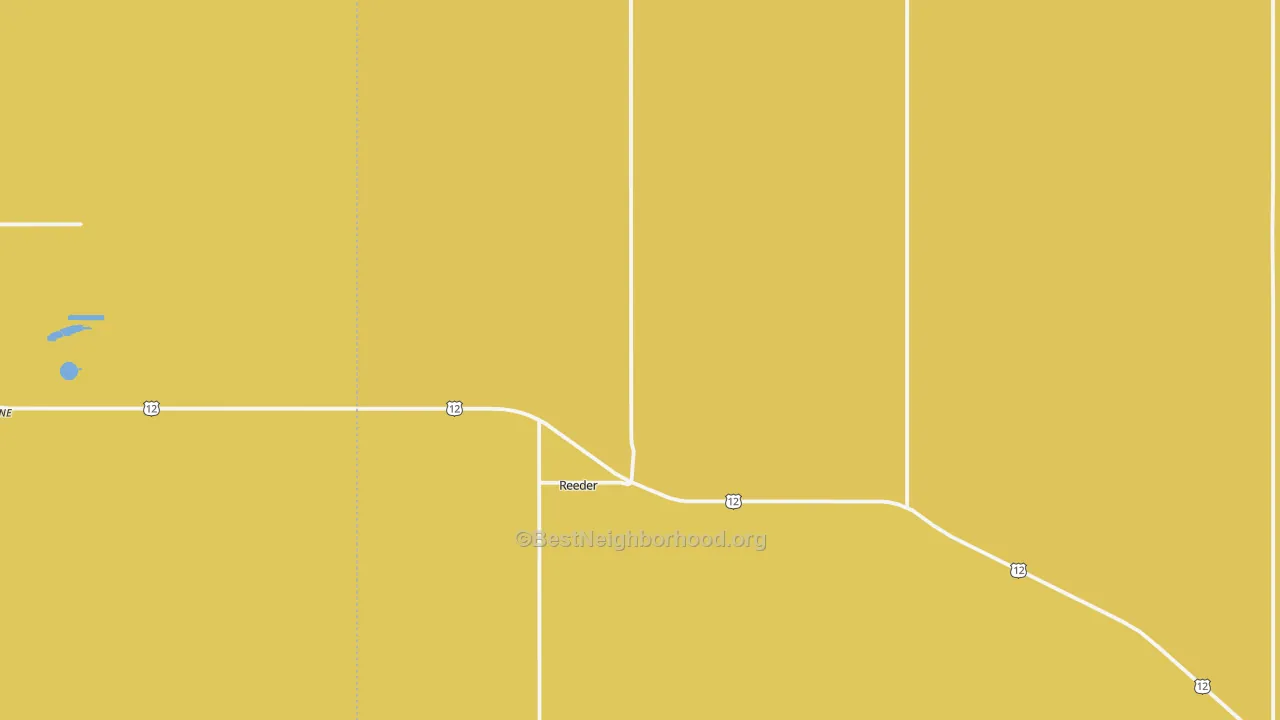 Map of the best neighborhoods in the Reeder area, with better matches in green and worse matches in red