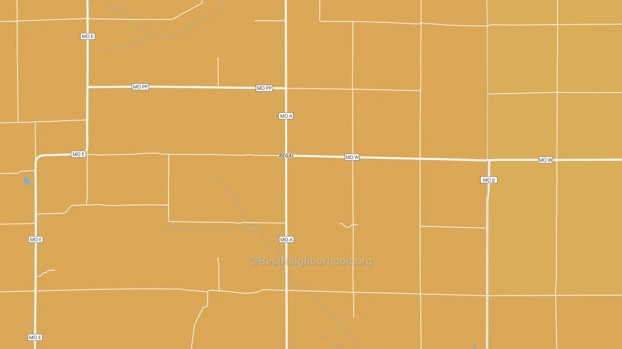 Map of the best neighborhoods in the Regal area, with better matches in green and worse matches in red
