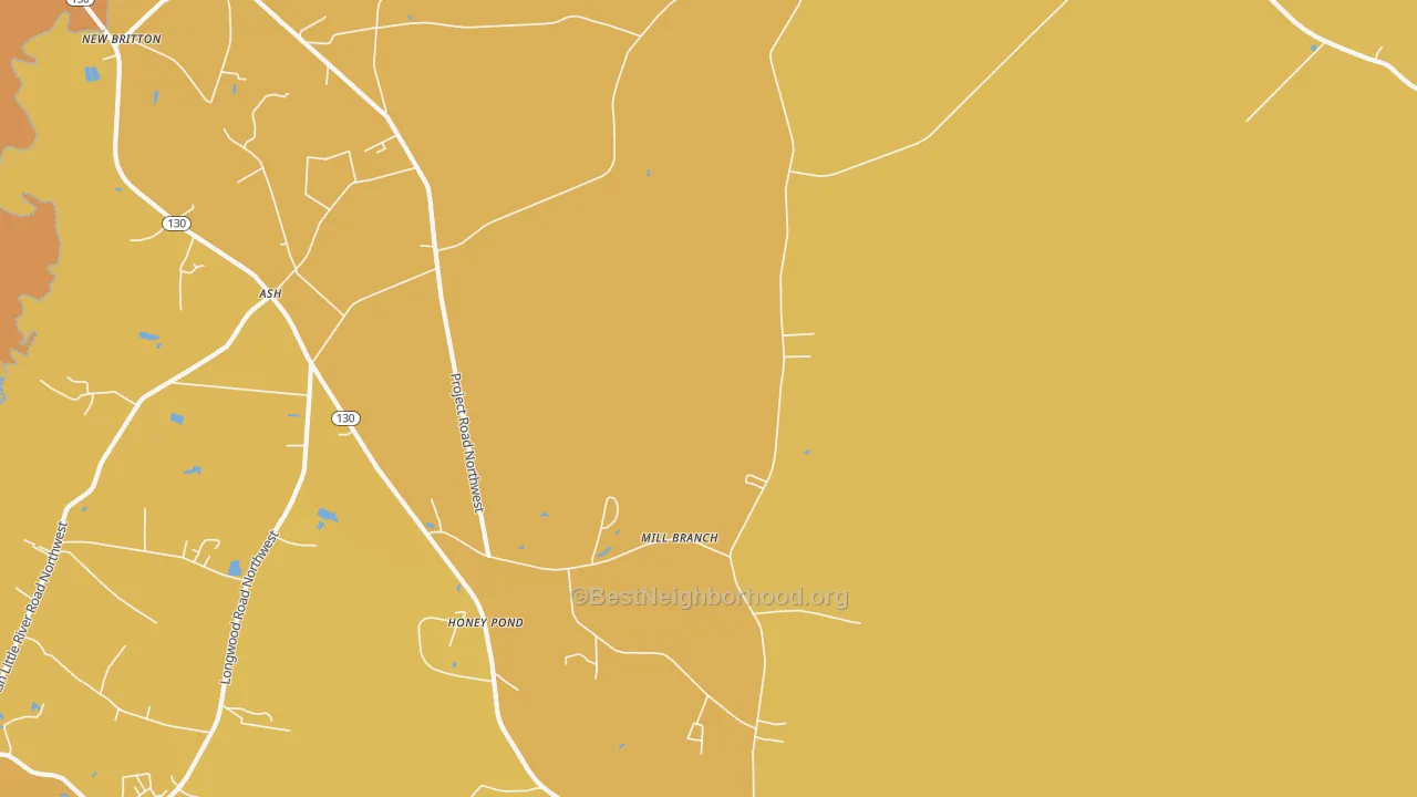 Map of the best neighborhoods in the Regan area, with better matches in green and worse matches in red