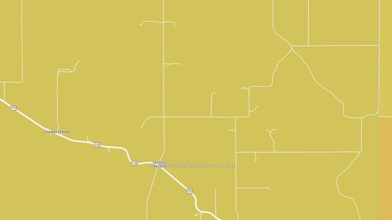 Map of the best neighborhoods in the Rego area, with better matches in green and worse matches in red