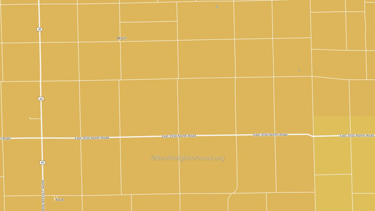 Map of the best neighborhoods in the Reilly area, with better matches in green and worse matches in red