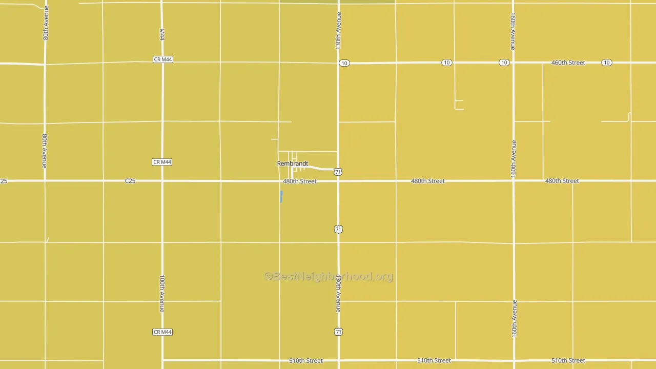 Map of the best neighborhoods in the Rembrandt area, with better matches in green and worse matches in red