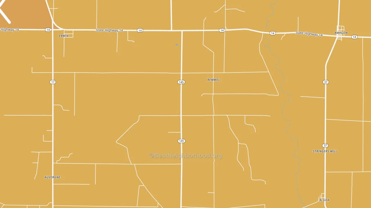 Map of the best neighborhoods in the Remmel area, with better matches in green and worse matches in red