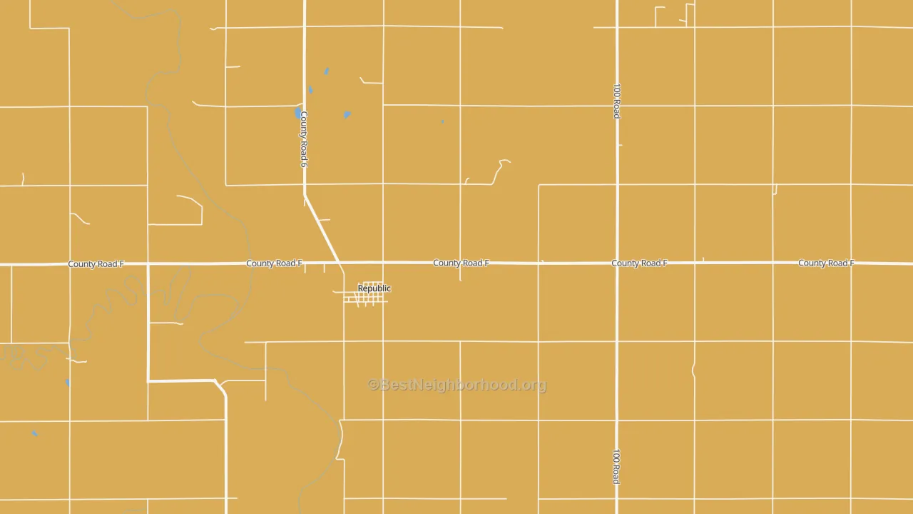 Map of the best neighborhoods in the Republic area, with better matches in green and worse matches in red