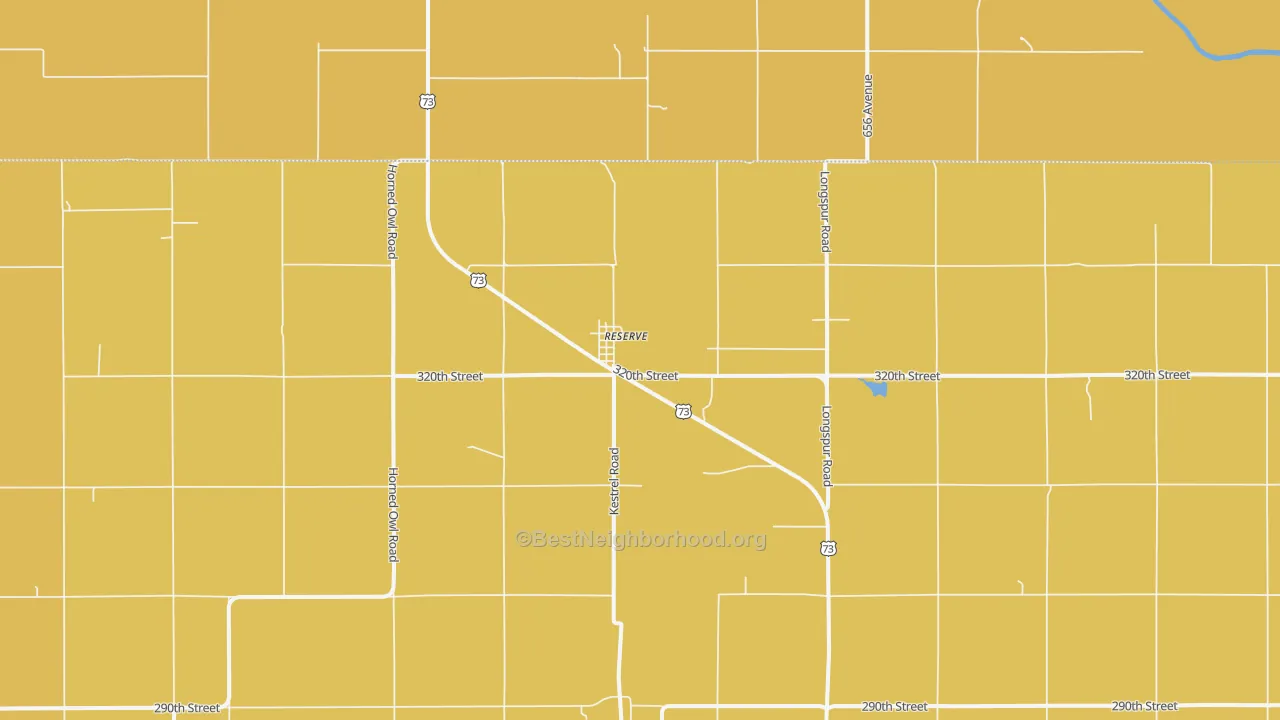 Map of the best neighborhoods in the Reserve area, with better matches in green and worse matches in red
