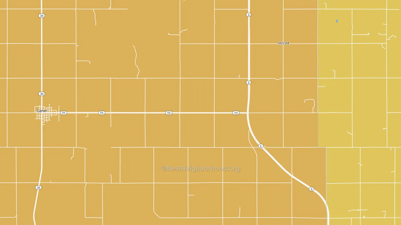 Map of the best neighborhoods in the Retrop area, with better matches in green and worse matches in red