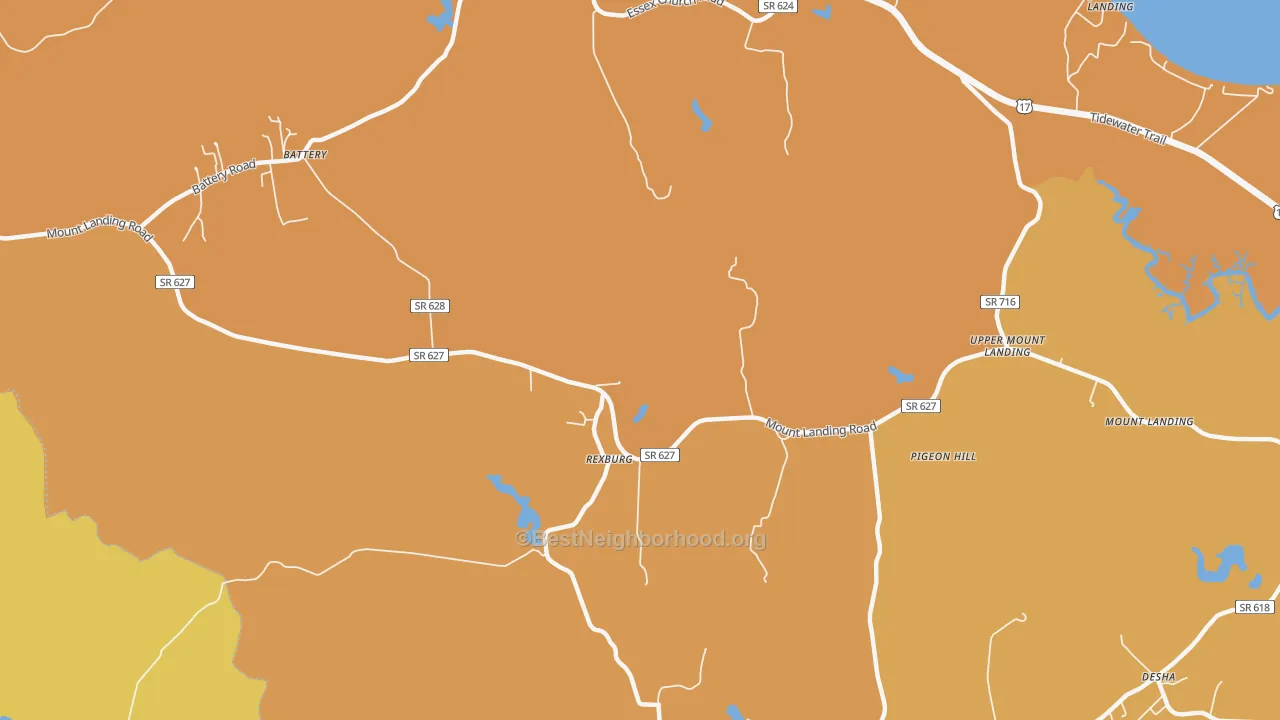 Map of the best neighborhoods in the Rexburg area, with better matches in green and worse matches in red