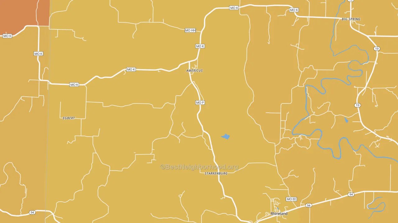 Map of the best neighborhoods in the Rhineland area, with better matches in green and worse matches in red