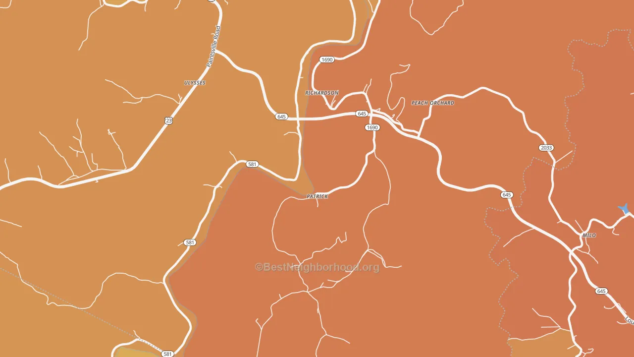 Map of the best neighborhoods in the Richardson area, with better matches in green and worse matches in red