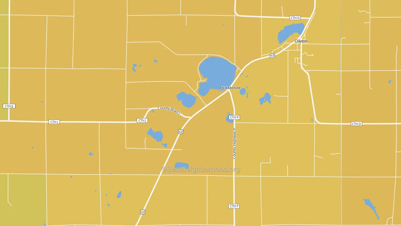Map of the best neighborhoods in the Richardson area, with better matches in green and worse matches in red