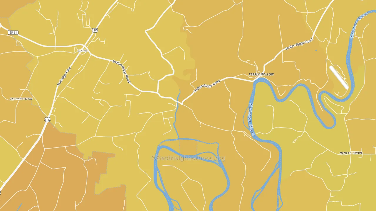 Map of the best neighborhoods in the Richland area, with better matches in green and worse matches in red