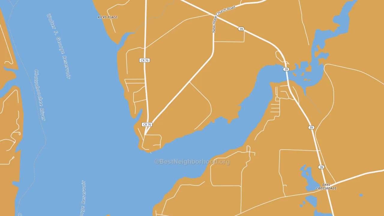 Map of the best neighborhoods in the Ricks Place area, with better matches in green and worse matches in red