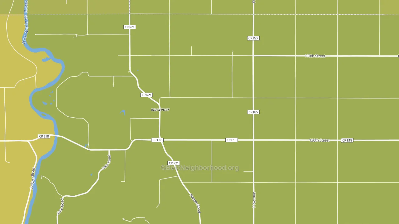 Map of the best neighborhoods in the Ridgeport area, with better matches in green and worse matches in red