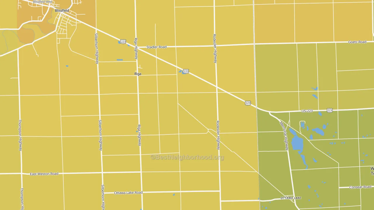 Map of the best neighborhoods in the Riga area, with better matches in green and worse matches in red