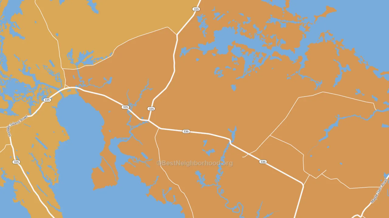 Map of the best neighborhoods in the Riggins Corner area, with better matches in green and worse matches in red