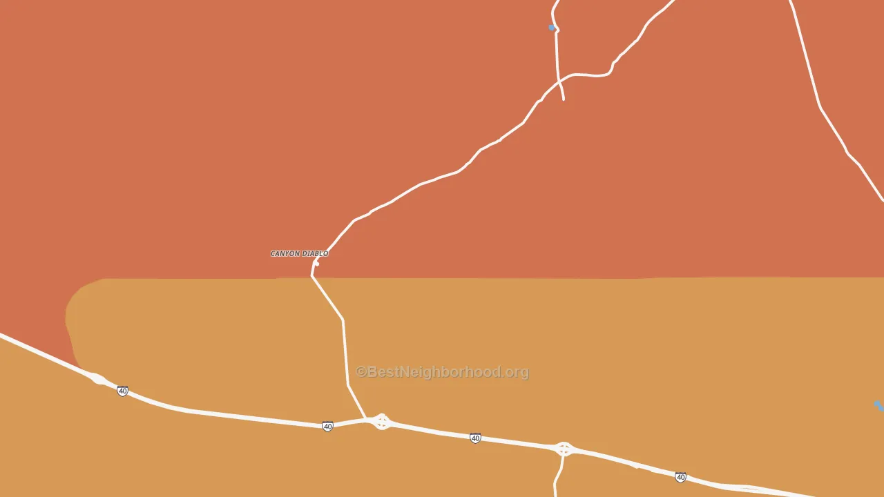 Map of the best neighborhoods in the Rimmy Jims area, with better matches in green and worse matches in red