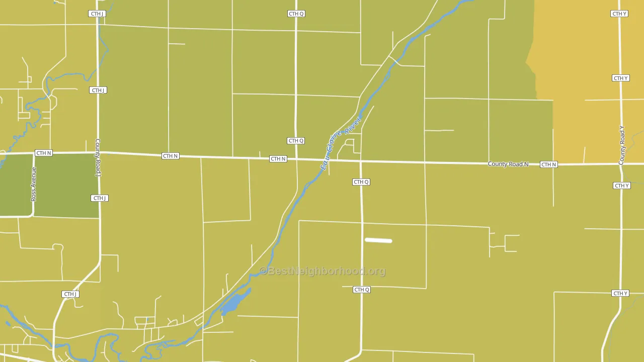 Map of the best neighborhoods in the Ringle area, with better matches in green and worse matches in red