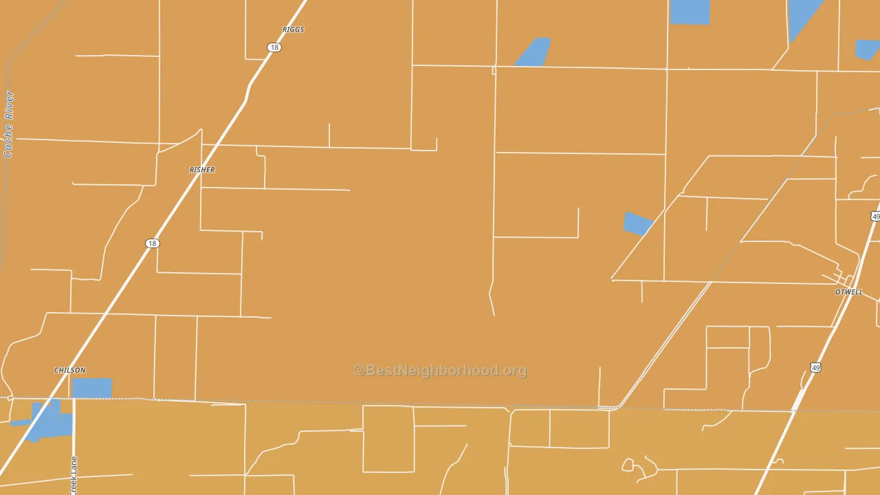 Map of the best neighborhoods in the Risher area, with better matches in green and worse matches in red