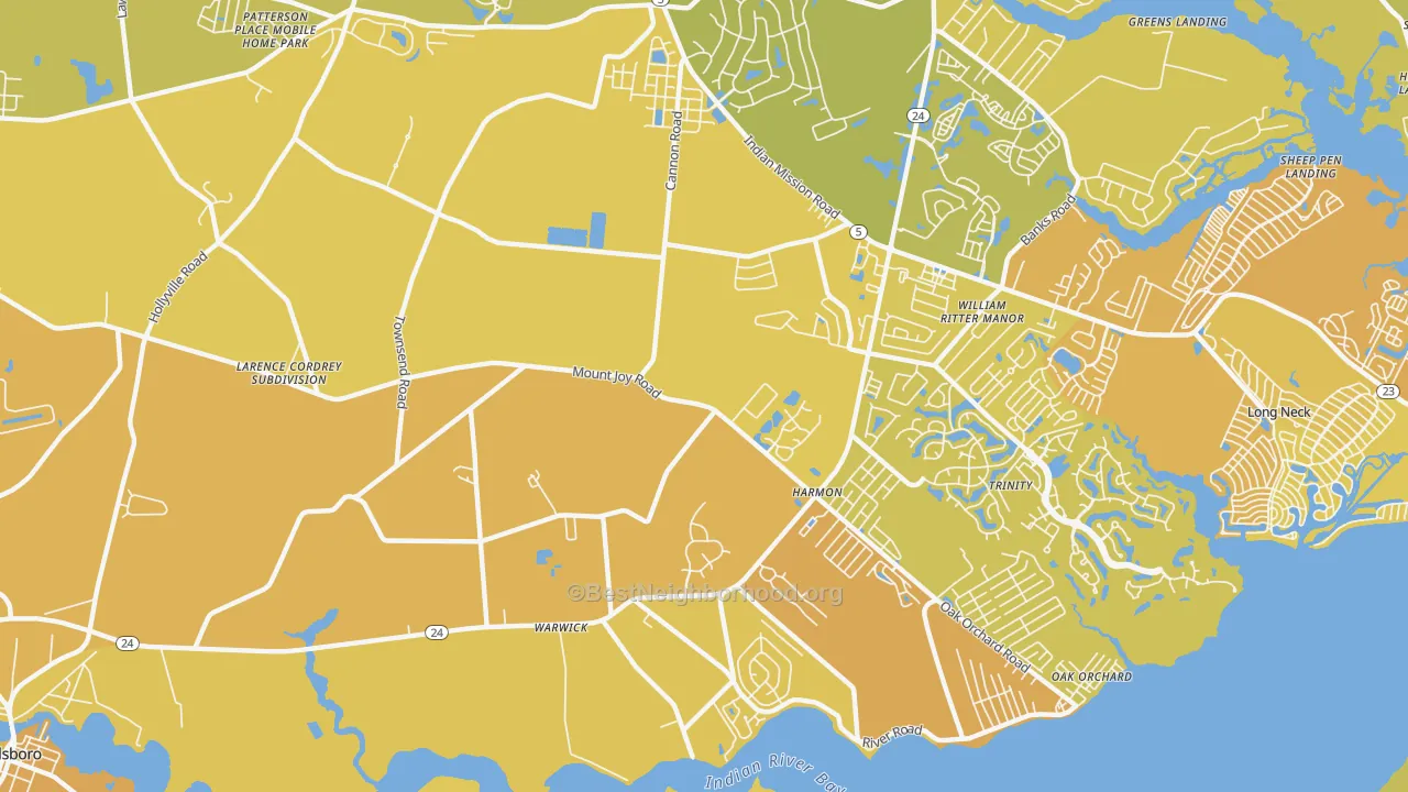 Map of the best neighborhoods in the Riverdale area, with better matches in green and worse matches in red