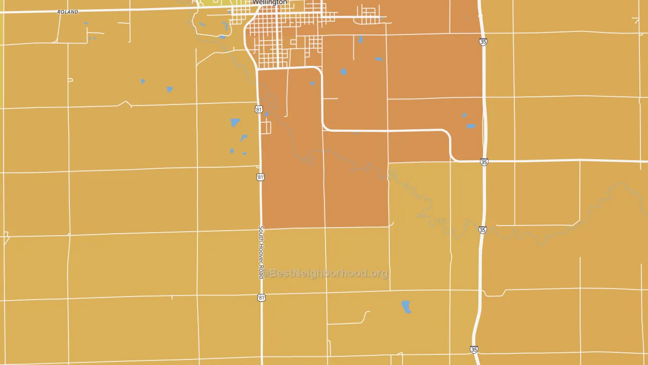 Map of the best neighborhoods in the Riverdale area, with better matches in green and worse matches in red